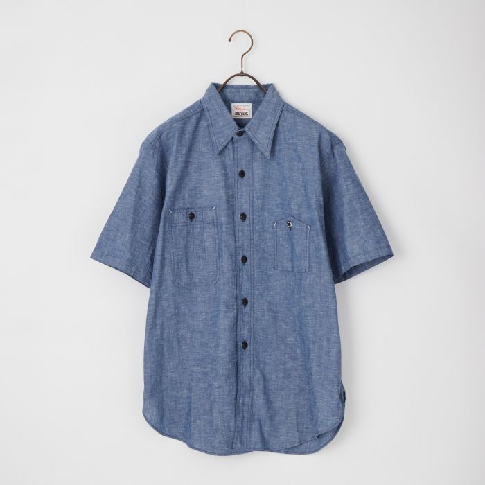 【送料無料】 BIG YANK ビッグヤンク Y1942 ショートスリーブ シャンブレーシャツ 602-261-05 メンズ トップス 半袖 2026SS M/L ブルー