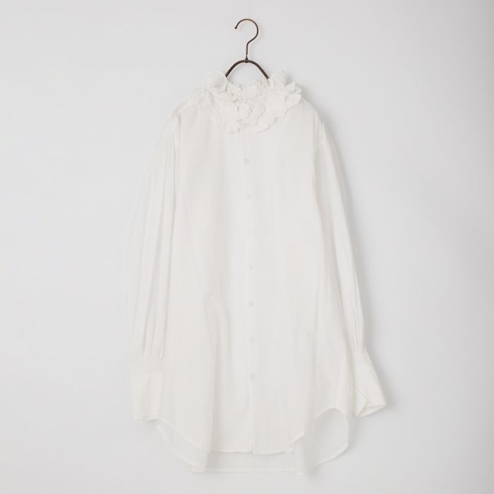 【送料無料】 crinkle crinkle crinkle クリンクル クリンクル クリンクル コットンフリル カラーシャツ CC-4521 レディース トップス 長袖 2026SS F ホワイト/ブラック|JEANS FACTORY Online Shop