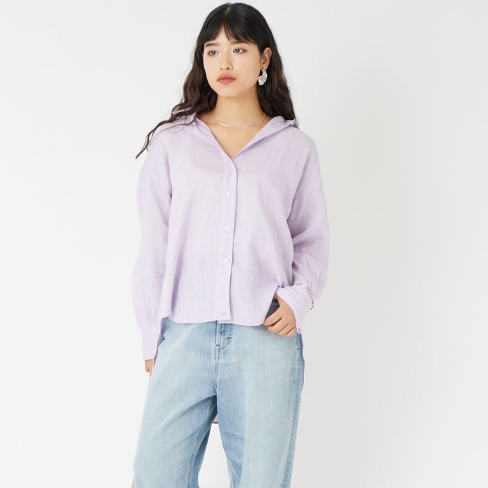 【送料無料】 Jeans Factory Clothes ジーンズファクトリークローズ リネンロングスリーブシャツ LFE102 レディース トップス 長袖 2026SS F 全5色