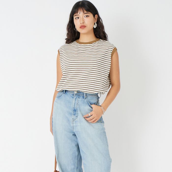 【送料無料】 KHA:KI カーキ マルチストライプ ノースリーブトップ MIL26HCS3482 レディース トップス Tシャツ 2026SS S 全3色