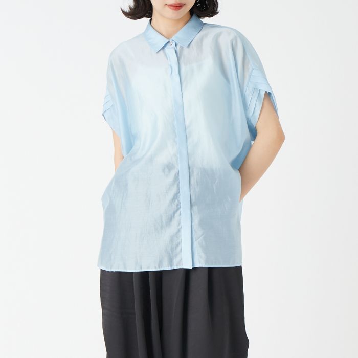 【店内全品貨物輸送無料】 CLOCHE クロシェ 袖タックシアーブラウス 61285668 レディース トップス 2026SS F 全4色