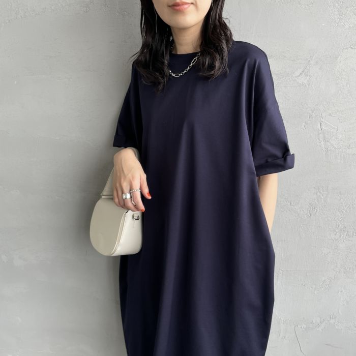 【送料無料】 mizuiro ind ミズイロインド ロールアップスリーブワイドワンピース 2-250108 レディース 2026SS F 全3色｜JEANS FACTORY Online Shop