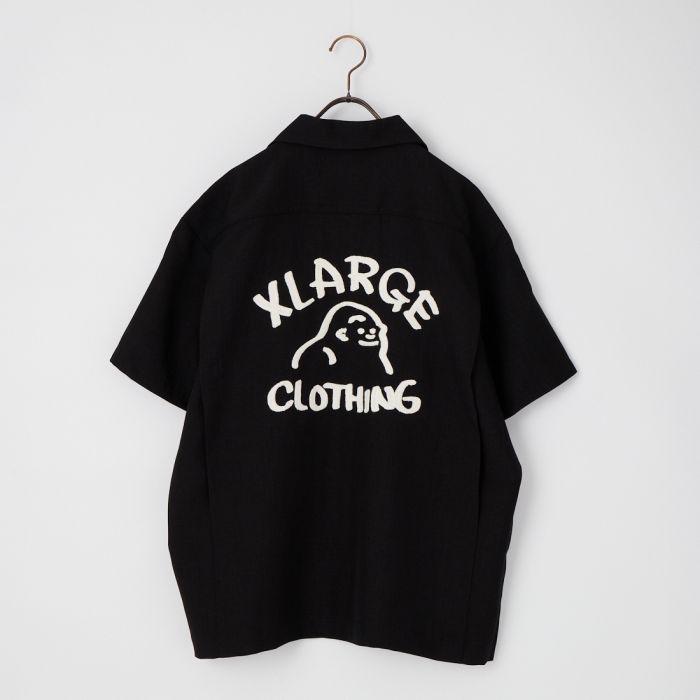【貨物輸送無料】 XLARGE エクストララージ 手描き風ロゴタイプ刺しゅう ショートスリーブシャツ 101262014002 メンズ トップス 半袖 2026SS M/L 黒いこと/白いこと
