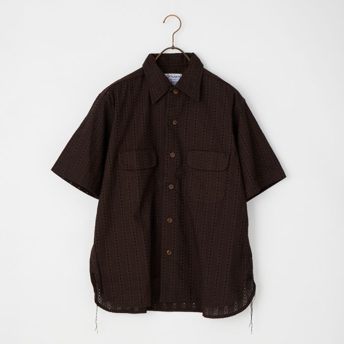 【送料無料】 THE ALASKAN アラスカン ハコバ刺繍オープンカラーシャツ AL261HS16011 メンズ トップス 半袖 2026SS M/L ブラウン/ブラック|JEANS FACTORY Online Shop