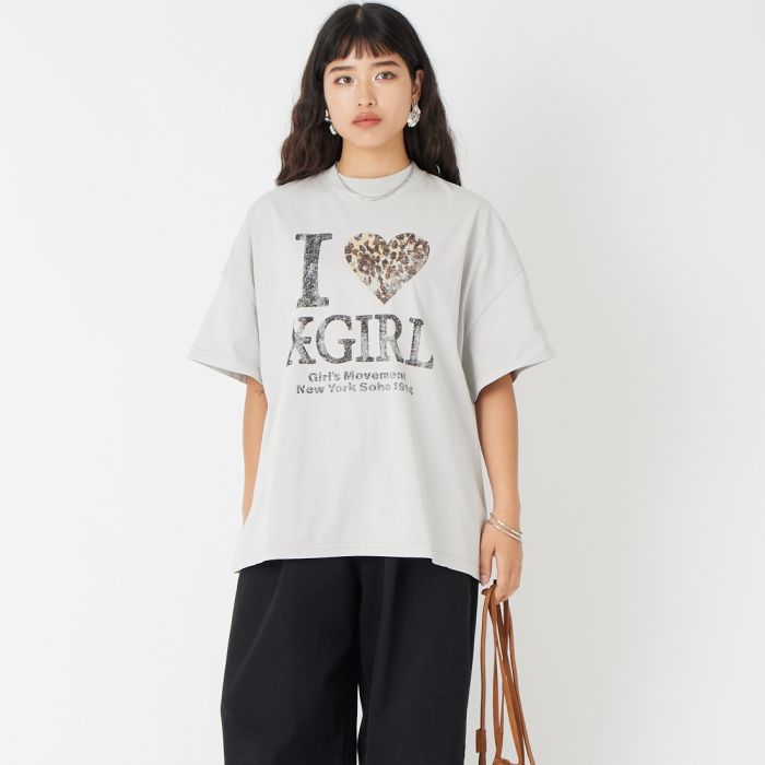 【店内全品貨物輸送無料】 X-girl エックスうしろ帯 I LOVE X-GIRL ビッグプルオーバー御召しもの 105262041009 レディース トップス 半袖 2026SS S 薄墨色/黒いこと