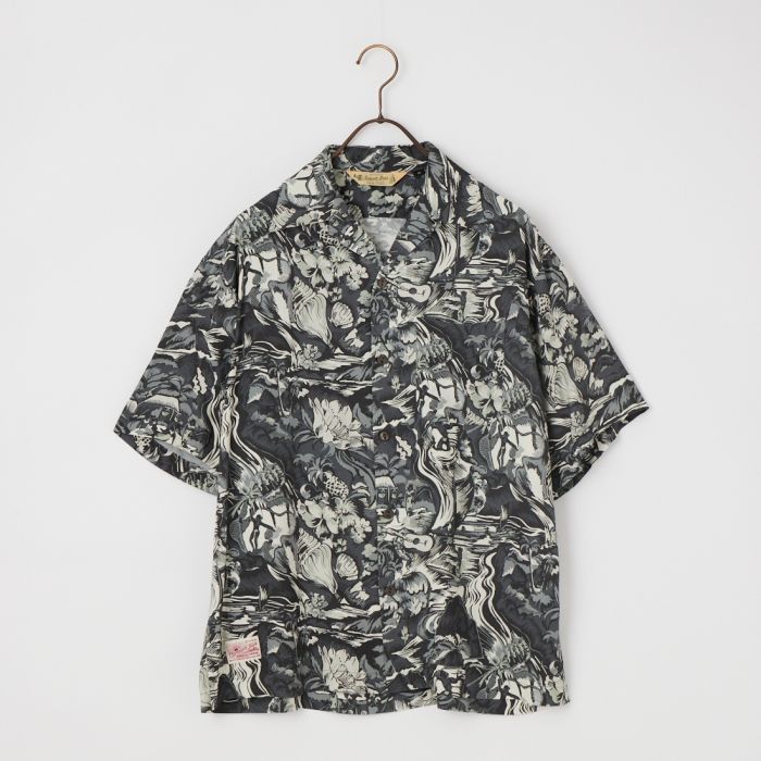 【貨物輸送無料】 Schott 打つこと Schott×PJ ウォーターバレーレーヨンシャツ 7826123012 メンズ トップス 半袖 2026SS M/L 黒いこと