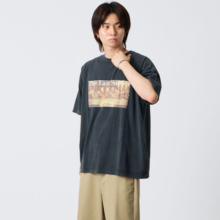 【店内全品貨物輸送無料】 REMI RELIEF レミ浮彫り 別注 SP工業ビッグ刷り上げるティーシャツ THE LAST SUPPER RN30389155-JF メンズ トップス 半袖 2026SS S/M 黒いこと