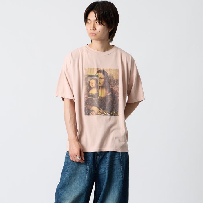 【店内全品貨物輸送無料】 REMI RELIEF レミ浮彫り 別注 SP工業ビッグ刷り上げるティーシャツ ART RN30389156-JF メンズ トップス 半袖 2026SS S/M さくら色
