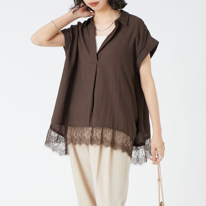 【店内全品貨物輸送無料】 Jf Ready Made ジェイエフレディメイド レーススキッパーシャツ 8569317-09 レディース トップス 2026SS F 全3色
