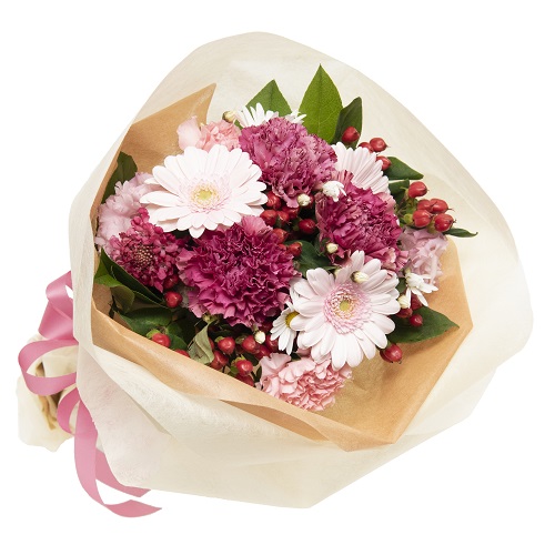 【ピンク系・花束・ガーベラ】お祝い・お誕生日・結婚祝・出産祝・開店祝・結婚記念日・お礼・発表会・季節のお花・お返しプレゼント・成人式・バレンタイン・ホワイトデー・退職祝い・入学祝い・クリスマスなど。