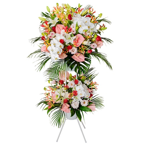 【おまかせ祝賀会用2段照明ランプ活け花 Emperor 天津御姉 】開店祝・造営祝・移し替える祝・告げ知らせる会・演奏会祝・生まれ落ちる日・見せびらかす祝・勝ち取る祝など