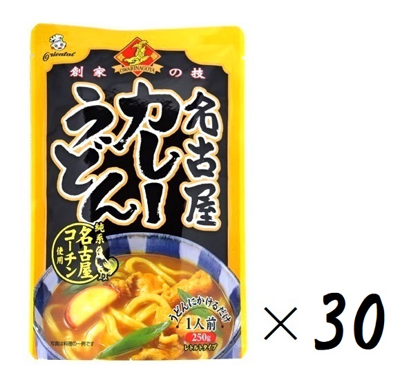 （30袋セット） オリエンタル 名古屋カレーうどん 純系・名古屋コーチン使用 250g（袋入、1人前）×30袋（1ケース・まとめ買い・業務用・大容量） 尾張 名古屋 創家の技 （レトルト カレー南蛮 鍋 麺スープ チキン カレーソース 名古屋めし）