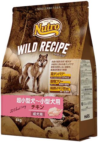 ニュートロ　ワイルドレシピ　超小型犬～小型犬用　成犬用　チキン　4kg ／　NW104
