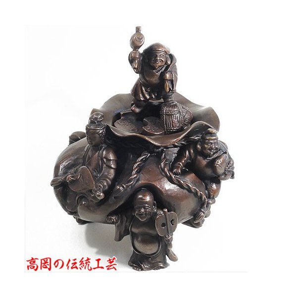 \u003cBR\u003e香炉 招福七福神 大森孝志作 蝋型青銅製 桐箱入 陵丘銅器 吉祥香炉 今めかしい 愛くるしい 室内装飾 仏具 今めかしい 蓋付き添い人 茶道具 お香 日本製 貨物輸送無料 お香 日本製