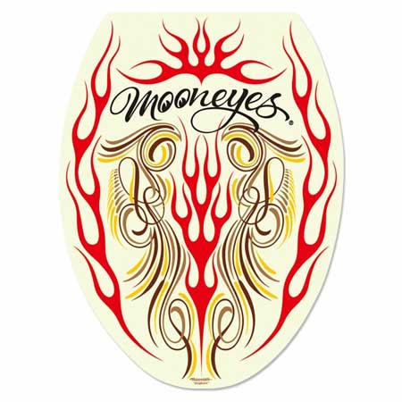ムーンアイズ ステッカー ピンストライプ トイレ フタ アメリカン おしゃれ かっこいい ホットロッド MOONEYES MOON トイレットリッドステッカー レッドフレームス＿SC-DM223RD-MON
