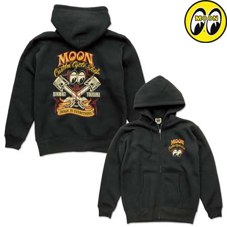 楽天市場】MOON (ムーン) Custom Cycle Shop ジップ フーディー : MOONEYES