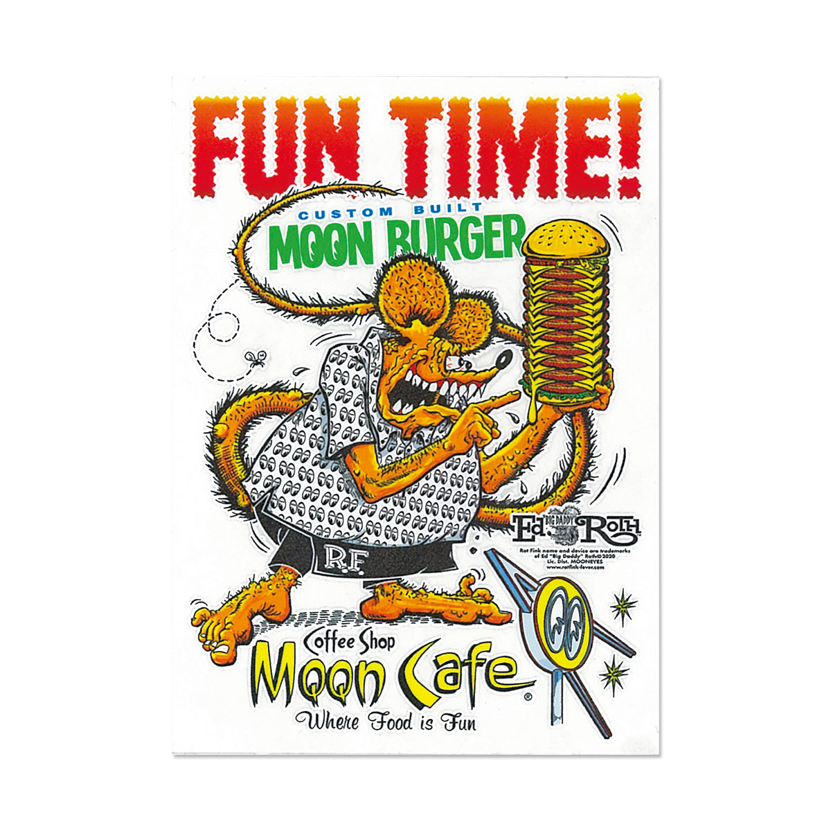 楽天市場 ムーンアイズ ステッカー 車 アメリカン おしゃれ かっこいい バイク カーステッカー Mooneyes ラットフィンク Rat Fink キャラクター アメリカ アメリカン雑貨 Moon Cafe ムーンカフェ メール便ok Sc Mqd037 Mon U S Junkyard