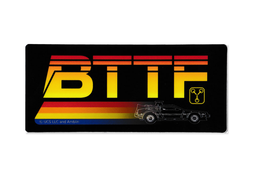 バックトゥザフューチャー Back to the Future デロリアン ステッカー アメリカン かっこいい おしゃれ 車 バイク スーツケース ノートパソコン スマホ BTFダイカットステッカー BTTF 【メール便OK】＿SC-BTF004-GEN画像
