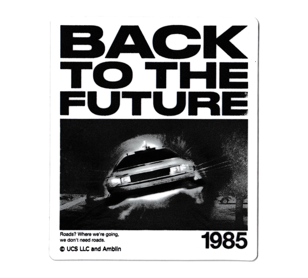 バックトゥザフューチャー Back to the Future デロリアン ステッカー アメリカン かっこいい おしゃれ 車 バイク スーツケース ノートパソコン スマホ BTFダイカットステッカー 1985 【メール便OK】＿SC-BTF005-GEN画像