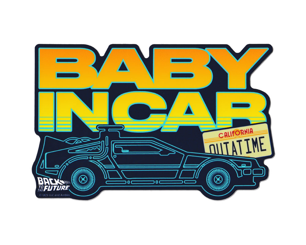 バックトゥザフューチャー Back to the Future 赤ちゃんが乗ってます ステッカー アメリカン かっこいい おしゃれ 車 車用ステッカー BABY IN CAR 【メール便OK】＿SC-BTF012-GEN画像