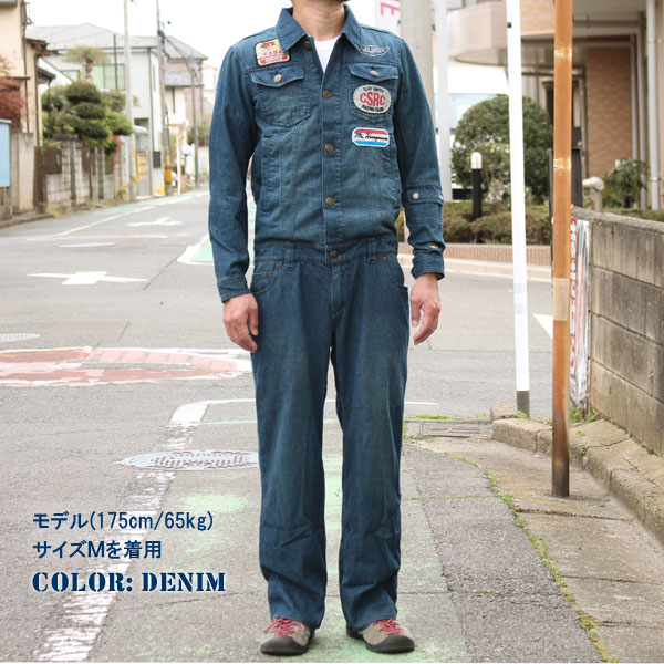 クレイスミス(ClaySmith)つなぎ長袖HOGMATEデニムの着用例1