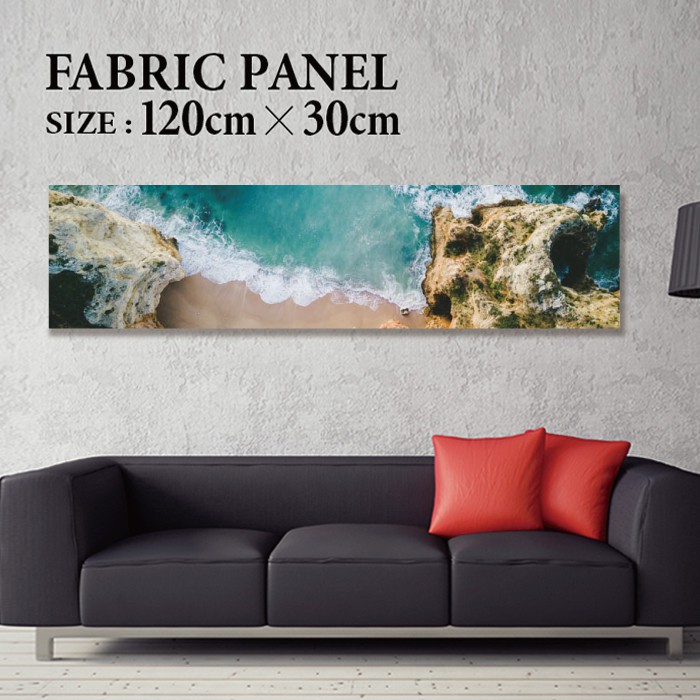 ファブリックパネル 120ｘ30cm 飾るだけでお洒落に！ アートパネル ヤシ 部屋 インテリア アート パネル ボード 雑貨 フレーム 人気 壁掛け サーフ DIY インテリア オシャレ ソファー ウォール 北欧 壁紙 空 サーフィン 雲 青空 綺麗 青 水色 海 うみ