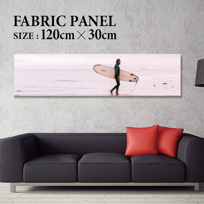 ファブリックパネル 120ｘ30cm 飾るだけでお洒落に！ アートパネル ヤシ 部屋 インテリア アート パネル ボード 雑貨 フレーム 人気 壁掛け サーフ DIY インテリア オシャレ ソファー ウォール 北欧 壁紙 空 サーフィン 雲 青空 綺麗 青 水色 海 うみ｜Jiggy Box