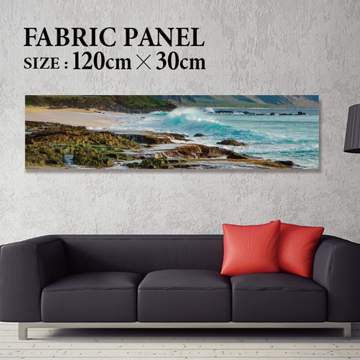 ファブリックパネル 120ｘ30cm 飾るだけでお洒落に！ アートパネル ヤシ 部屋 インテリア アート パネル ボード 雑貨 フレーム 人気 壁掛け サーフ DIY インテリア オシャレ ソファー ウォール 北欧 壁紙 空 サーフィン 雲 青空 綺麗 青 水色 海 うみ｜Jiggy Box