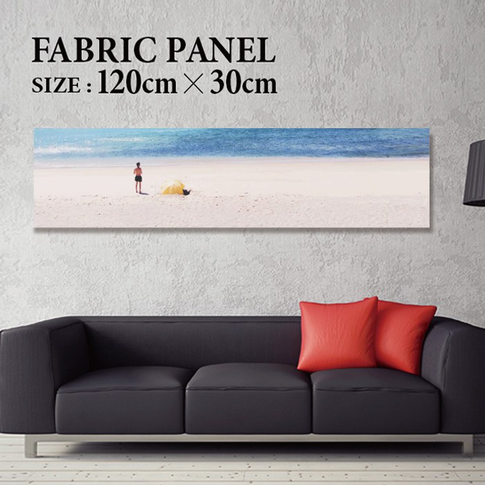 ファブリックパネル 120x30cm 飾るだけでお洒落に! アートパネル ヤシ 部屋 インテリア アート パネル ボード 雑貨 フレーム 人気 壁掛け サーフ DIY インテリア オシャレ ソファー ウォール 北欧 壁紙 空 サーフィン 雲 青空 綺麗 青 水色 海 うみ|Jiggy Box