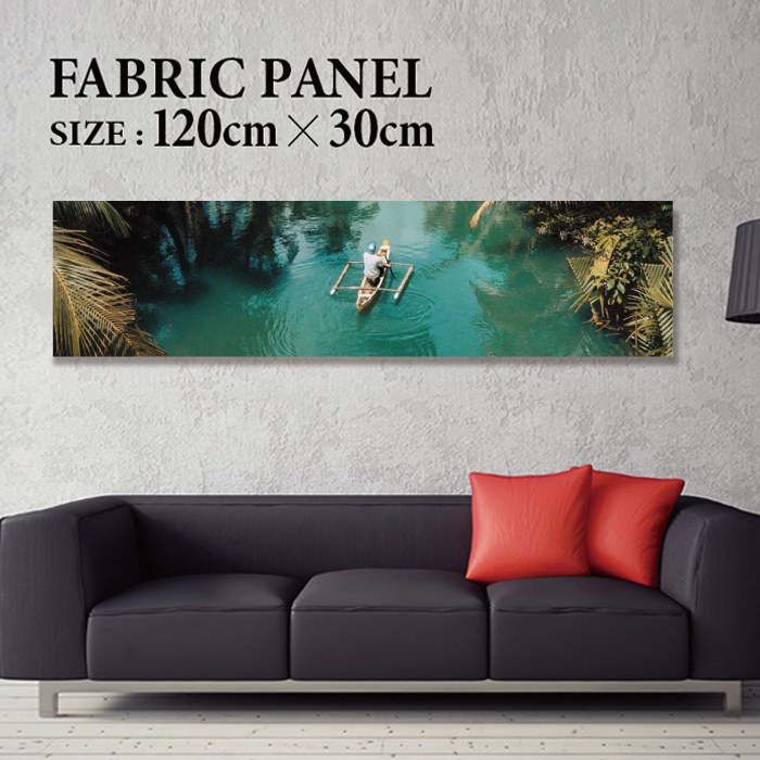 ファブリックパネル 120x30cm 飾るだけでお洒落に! アートパネル ヤシ 部屋 インテリア アート パネル ボード 雑貨 フレーム 人気 壁掛け サーフ DIY インテリア オシャレ ソファー ウォール 北欧 壁紙 空 サーフィン 雲 青空 綺麗 青 水色 海 うみ|Jiggy Box