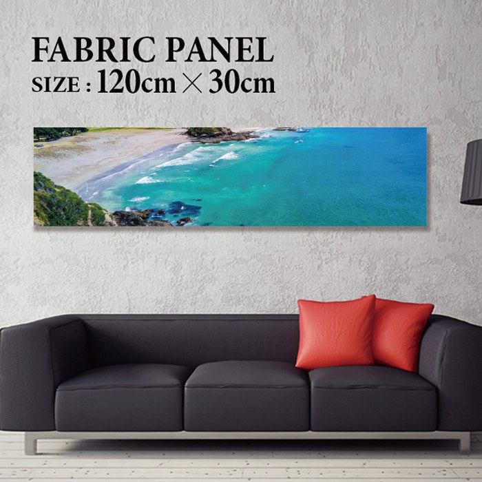 ファブリックパネル 120ｘ30cm 飾るだけでお洒落に！ アートパネル ヤシ 部屋 インテリア アート パネル ボード 雑貨 フレーム 人気 壁掛け サーフ DIY インテリア オシャレ ソファー ウォール 北欧 壁紙 空 サーフィン 雲 青空 綺麗 青 水色 海 うみ｜Jiggy Box