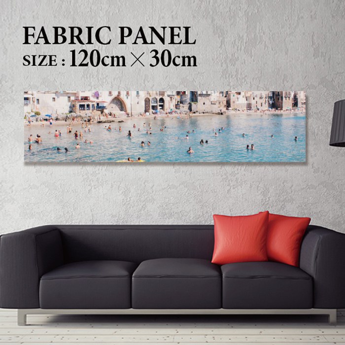 ファブリックパネル 120x30cm 飾るだけでお洒落に! アートパネル ヤシ 部屋 インテリア アート パネル ボード 雑貨 フレーム 人気 壁掛け サーフ DIY インテリア オシャレ ソファー ウォール 北欧 壁紙 空 サーフィン 雲 青空 綺麗 青 水色 海 うみ|Jiggy Box