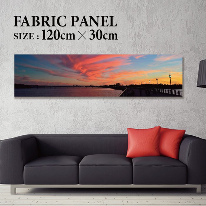 ファブリックパネル 120x30cm 飾るだけでお洒落に! アートパネル ヤシ 部屋 インテリア アート パネル ボード 雑貨 フレーム 人気 壁掛け サーフ DIY インテリア オシャレ ソファー ウォール 北欧 壁紙 空 サーフィン 雲 青空 綺麗 青 水色 海 うみ