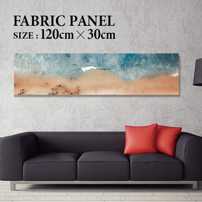 ファブリックパネル 120x30cm 飾るだけでお洒落に! アートパネル ヤシ 部屋 インテリア アート パネル ボード 雑貨 フレーム 人気 壁掛け サーフ DIY インテリア オシャレ ソファー ウォール 北欧 壁紙 空 サーフィン 雲 青空 綺麗 青 水色 海 うみ|Jiggy Box
