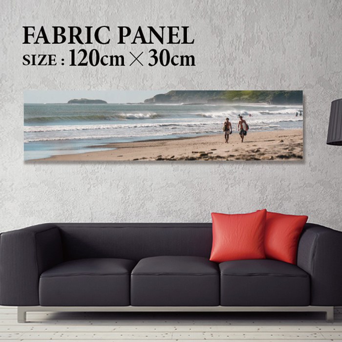ファブリックパネル 120x30cm 飾るだけでお洒落に! アートパネル ヤシ 部屋 インテリア アート パネル ボード 雑貨 フレーム 人気 壁掛け サーフ DIY インテリア オシャレ ソファー ウォール 北欧 壁紙 空 サーフィン 雲 青空 綺麗 青 水色 海 うみ|Jiggy Box
