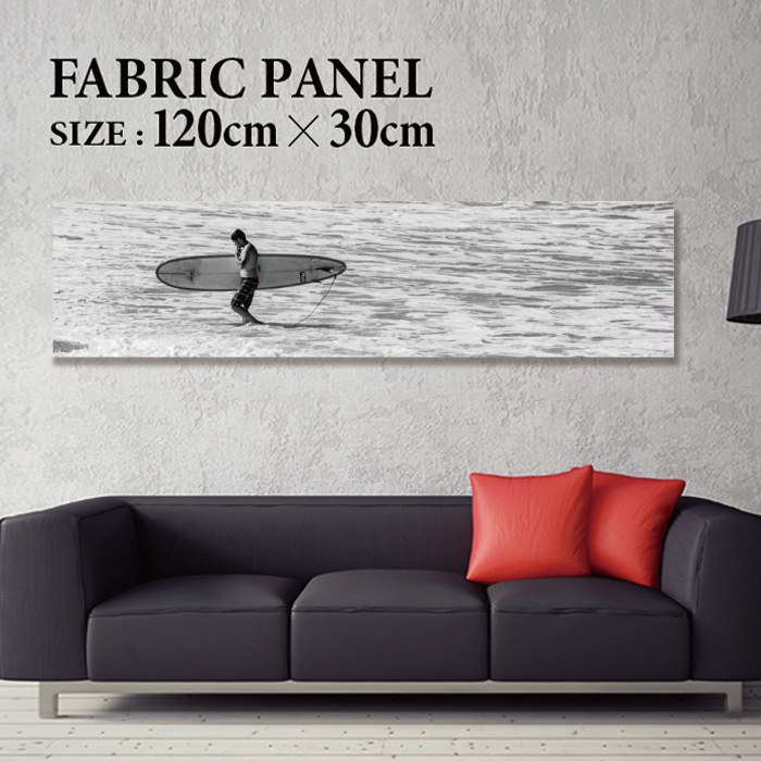 ファブリックパネル 120x30cm 飾るだけでお洒落に! アートパネル ヤシ 部屋 インテリア アート パネル ボード 雑貨 フレーム 人気 壁掛け サーフ DIY インテリア オシャレ ソファー ウォール 北欧 壁紙 空 サーフィン 雲 青空 綺麗 青 水色 海 うみ|Jiggy Box