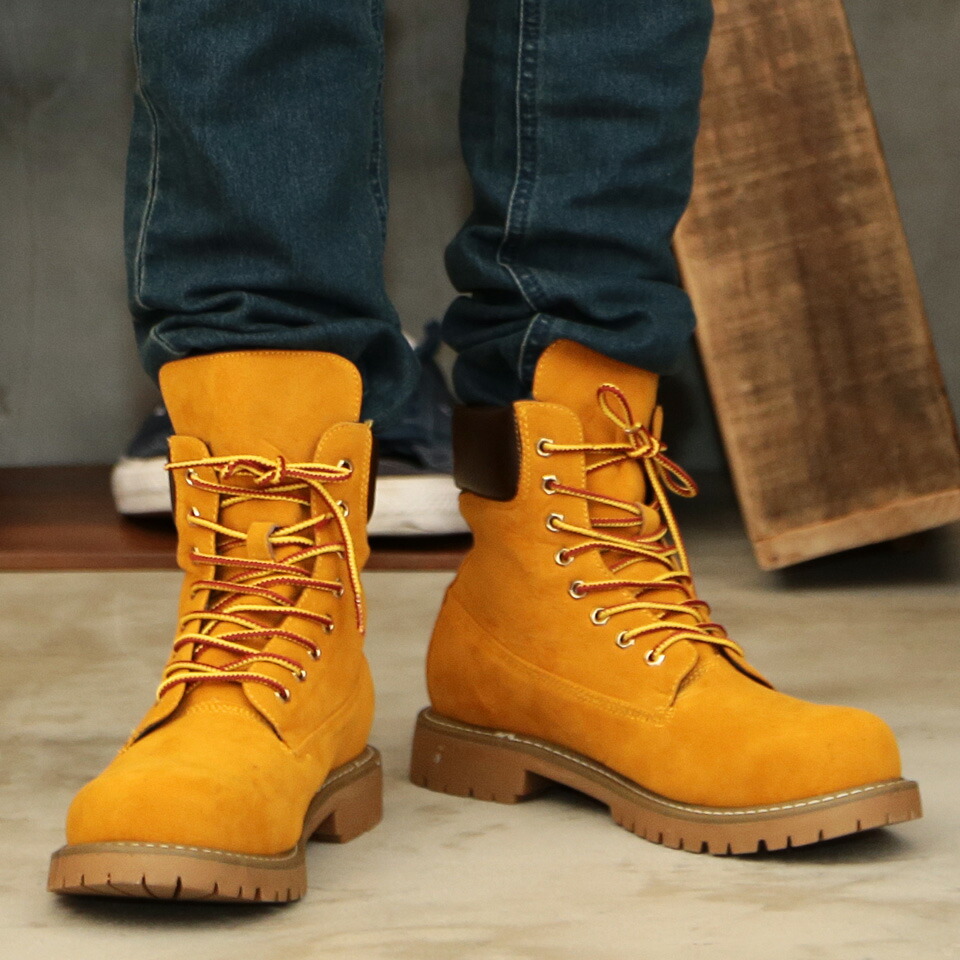 Boots men yellow boots ◆ roshell (Rochelle) fake suede work boots ◆ work boots shoes suede suede cloth short,short boots shoes leather black men