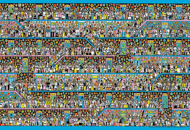 ジグソーパズル 1000ピース Where's Wally？ とけいだらけの ときのろうか(ウォーリーをさがせ) BEV-M81-734 ビバリー パズル Puzzle マイクロピース ギフト 誕生日 プレゼント 誕生日プレゼント画像