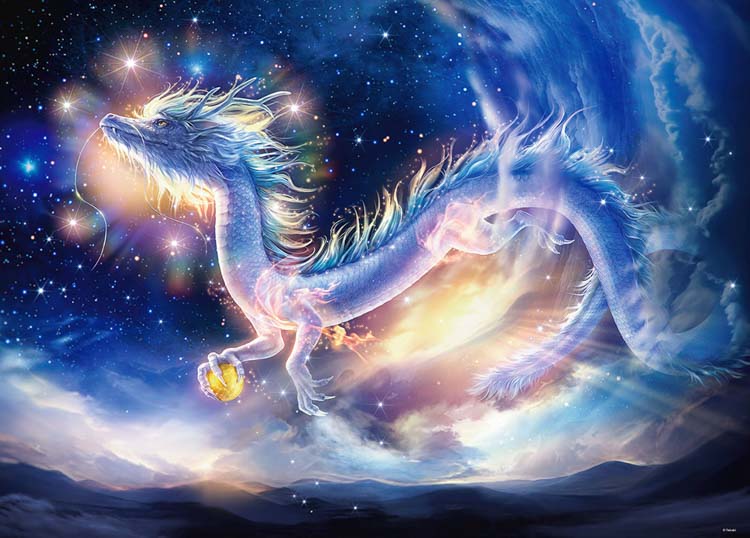 ＜希少＞ 1000ピース PUZZLE&DRAGONS 天空の神と竜 開封品 貴希 Fantasy Art 天空昇龍 ～Rising Dragon～ 1000ピース【81