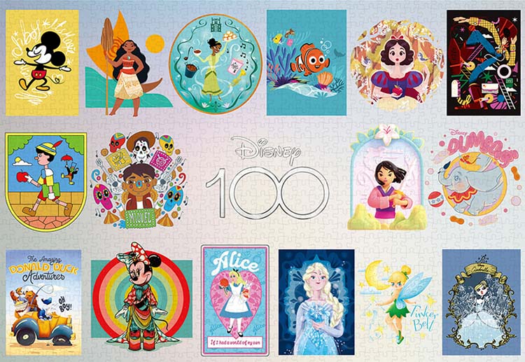 新品　ディズニージグソーパズル  4種類　100周年Disney100 D100 ディズニー Disney100：Cute Celebration 1000ピース【D-1000