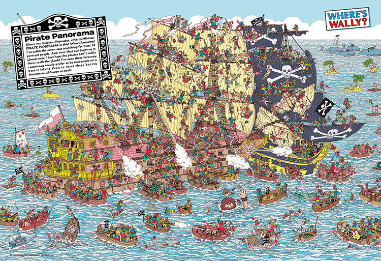 ジグソーパズル BEV-M81-724 Where's Wally？海賊船パニック(ウォーリーをさがせ) 1000ピース ビバリー パズル Puzzle マイクロピース ギフト 誕生日 プレゼント 誕生日プレゼント【あす楽】画像