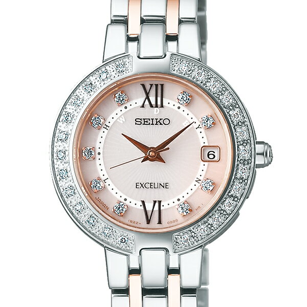美品!!SEIKO エクセリーヌ ダイヤモンド 電波ソーラー腕時計ドレスウォッチ Exceline SEIKO ドルチェ&エクセリーヌ ソーラー電波