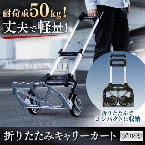 持ちはこび手押し車 アウトドア 持ちはこび手押し車 折りたたみ 軽さ パウダーコンパクト 手押し車 すべり止め 天然ゴム周波数帯域 50kg OAC-H001BK (D)