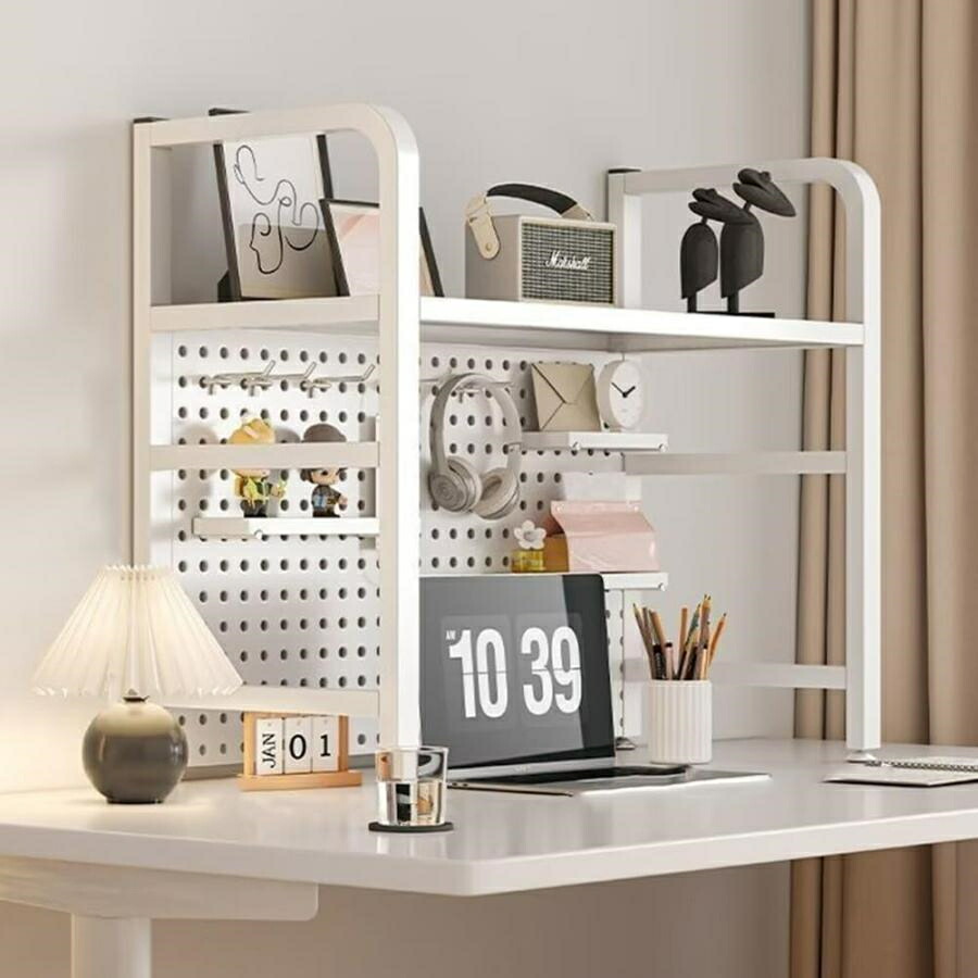 楽天市場】卓上ラック 有孔ボード 1段 2段 ホワイト 幅80/100/120cm