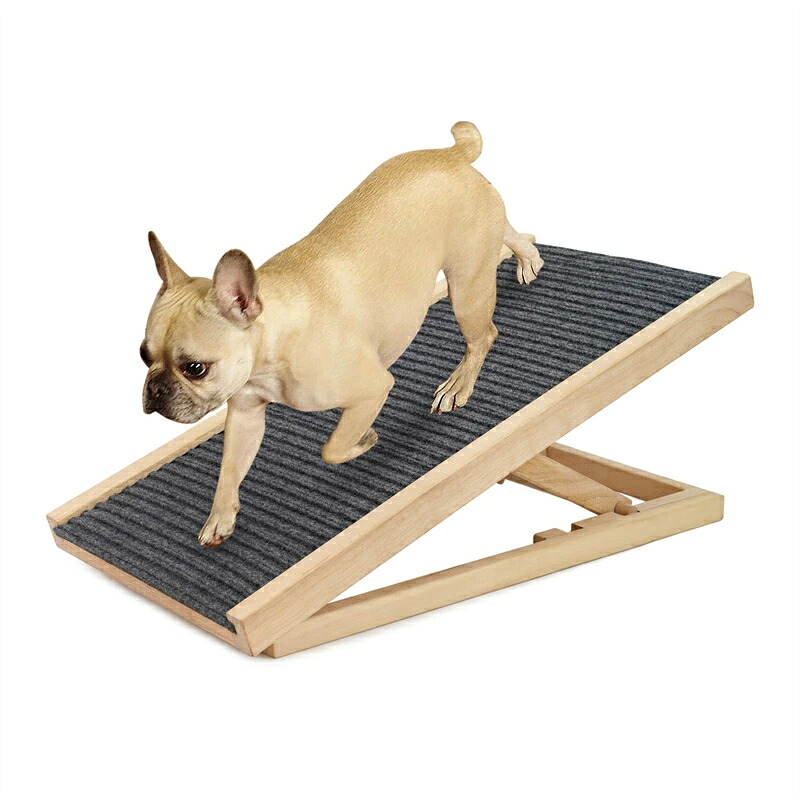 ペットスロープ 木製 ドッグ スロープ 2段 調節可能 折りたたみ 耐荷重50kg 犬用安全スロープ 収納便利 ペットの階段 小型 中型 大型犬 高齢犬 老犬適応