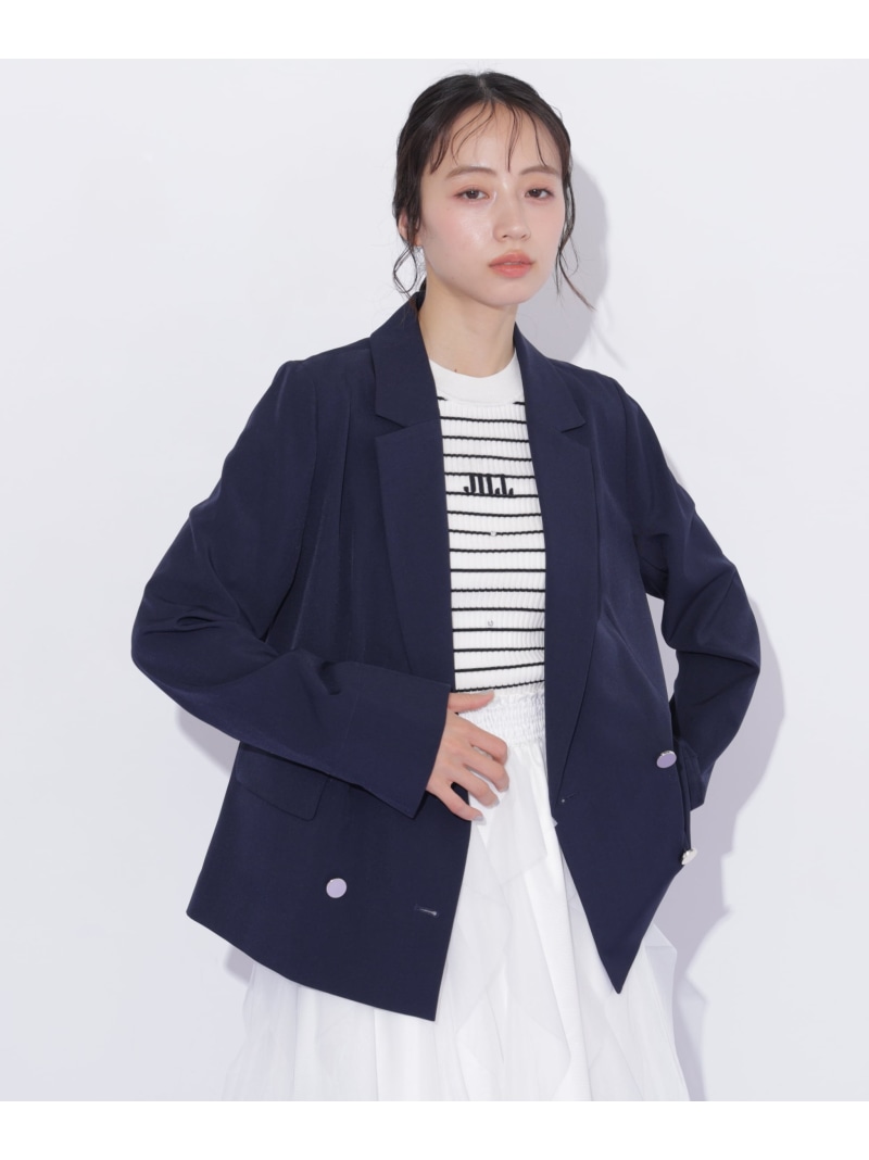サマーツイルテーラードジャケット JILL by JILL STUART ジル バイ ジル スチュアート ジャケット・アウター テーラードジャケット・ブレザー ネイビー ブラウン【送料無料】[ Fashion]