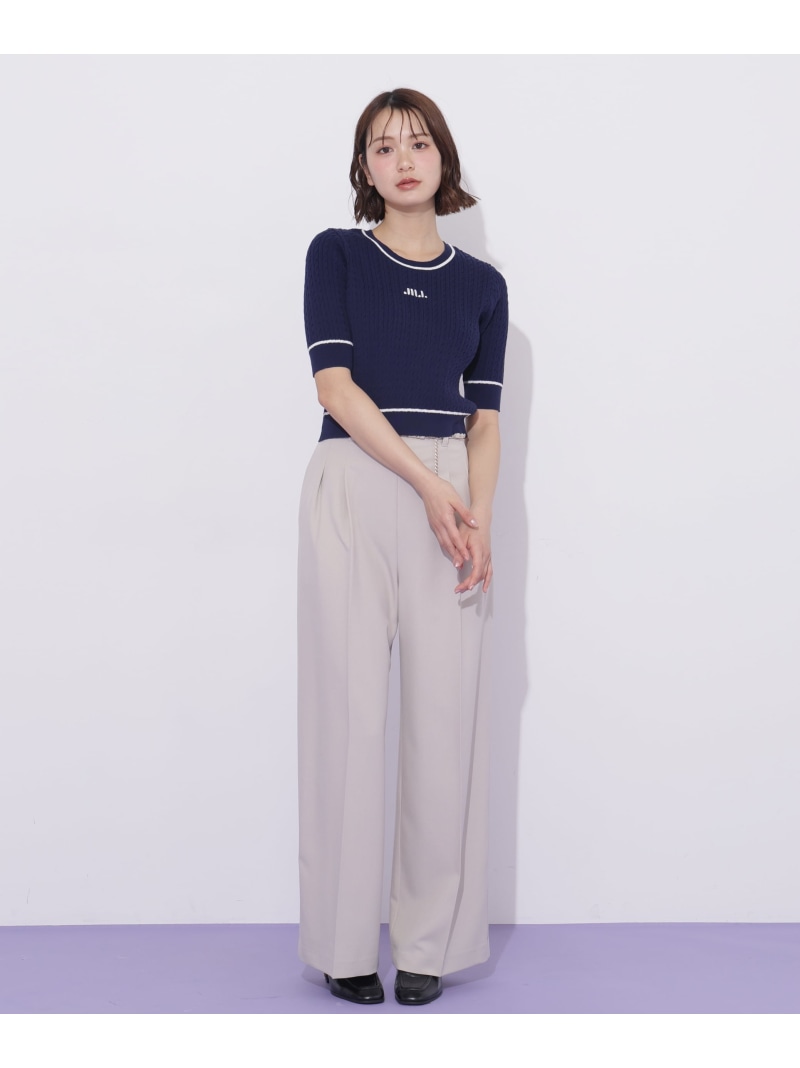チェーンベルトタックワイドパンツ JILL by JILL STUART ジル バイ ジル スチュアート パンツ その他のパンツ ブルー ベージュ グレー【送料無料】[ Fashion]｜JILL by JILL STUART