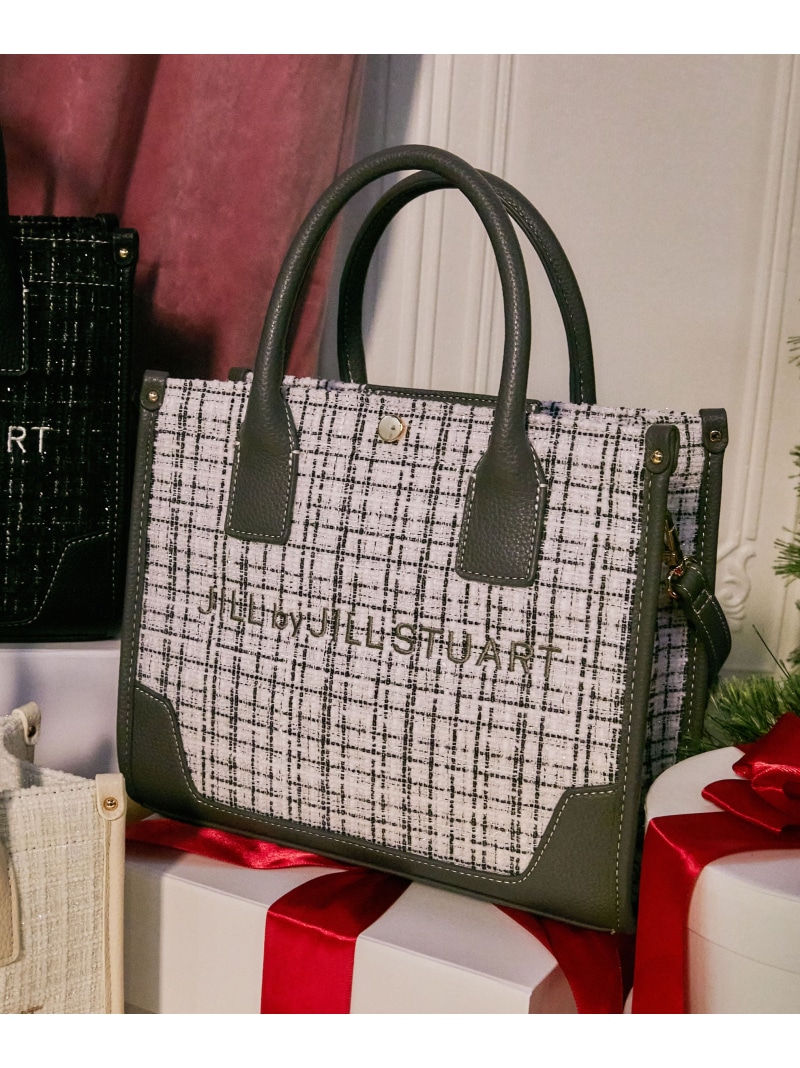 ツイードショルダートート JILL by JILL STUART 内鰓 バイ 内鰓 スチュアート 御徒面子 余分の物の御徒面子 白いこと 薄墨色 黒いこと【貨物輸送無料】[ Fashion]