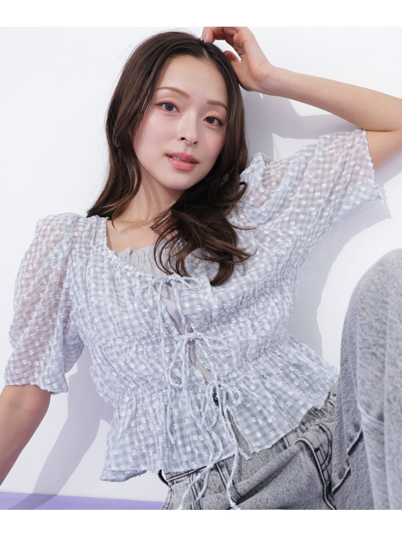 シャーリングボレロアンサンブル JILL by JILL STUART ジル バイ ジル スチュアート トップス シャツ・ブラウス ブルー ベージュ ホワイト【送料無料】[ Fashion]