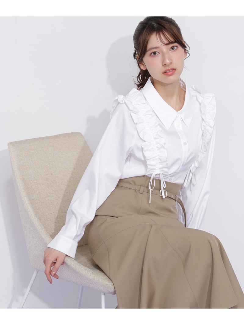 ショルダーフリルブラウス JILL by JILL STUART ジル バイ ジル スチュアート トップス シャツ・ブラウス ブルー ブラック ホワイト【送料無料】[ Fashion]
